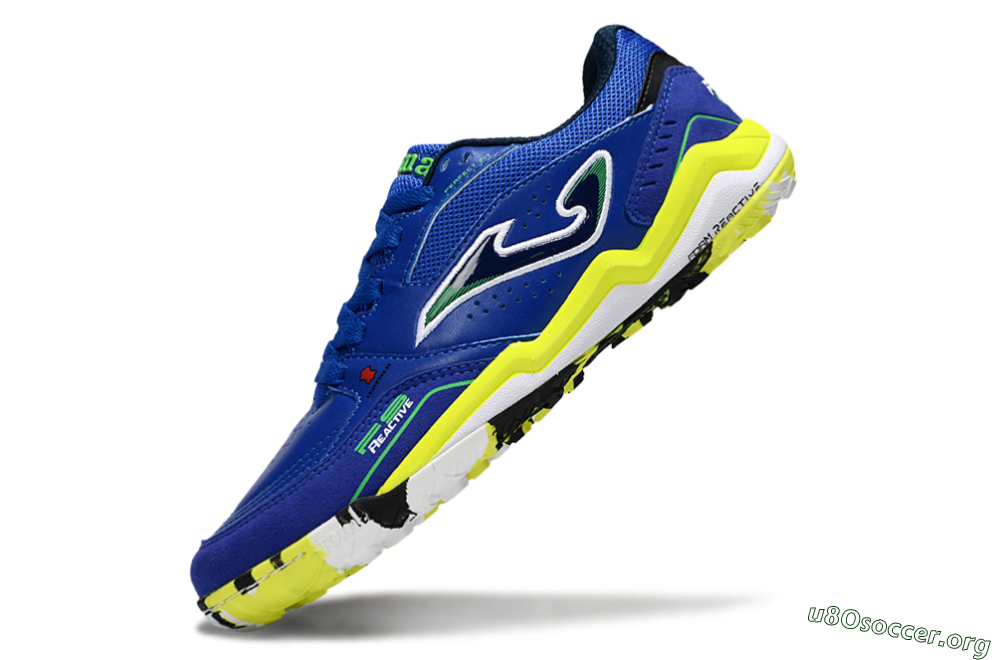 Joma Top Flex IC Football Shoes - Blue/Vibrant Yellow/Electric Green 5