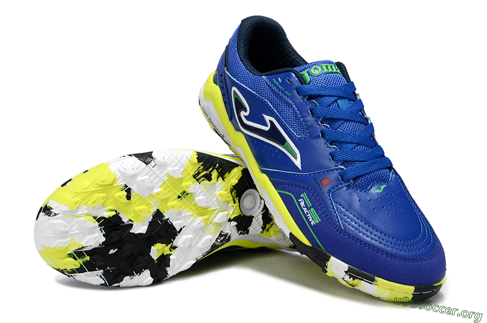 Joma Top Flex IC Football Shoes - Blue/Vibrant Yellow/Electric Green 0