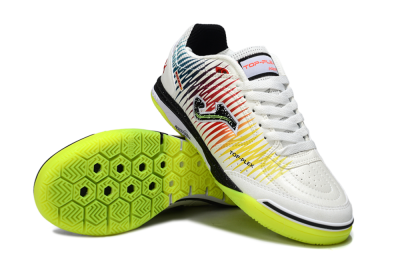 Joma Top Flex IC Football Shoes - White/Lime Green/Rainbow Gradient