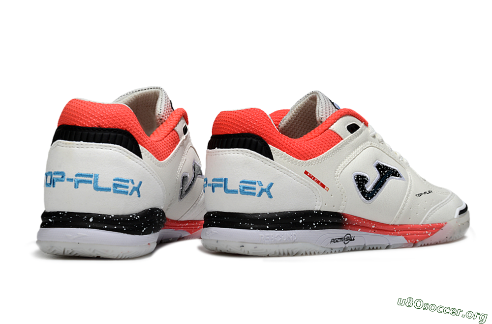 Joma Top Flex IC Football Shoes - White/Vibrant Red/Black 6