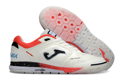Joma Top Flex IC Football Shoes - White/Vibrant Red/Black
