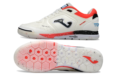 Joma Top Flex IC Football Shoes - White/Vibrant Red/Black