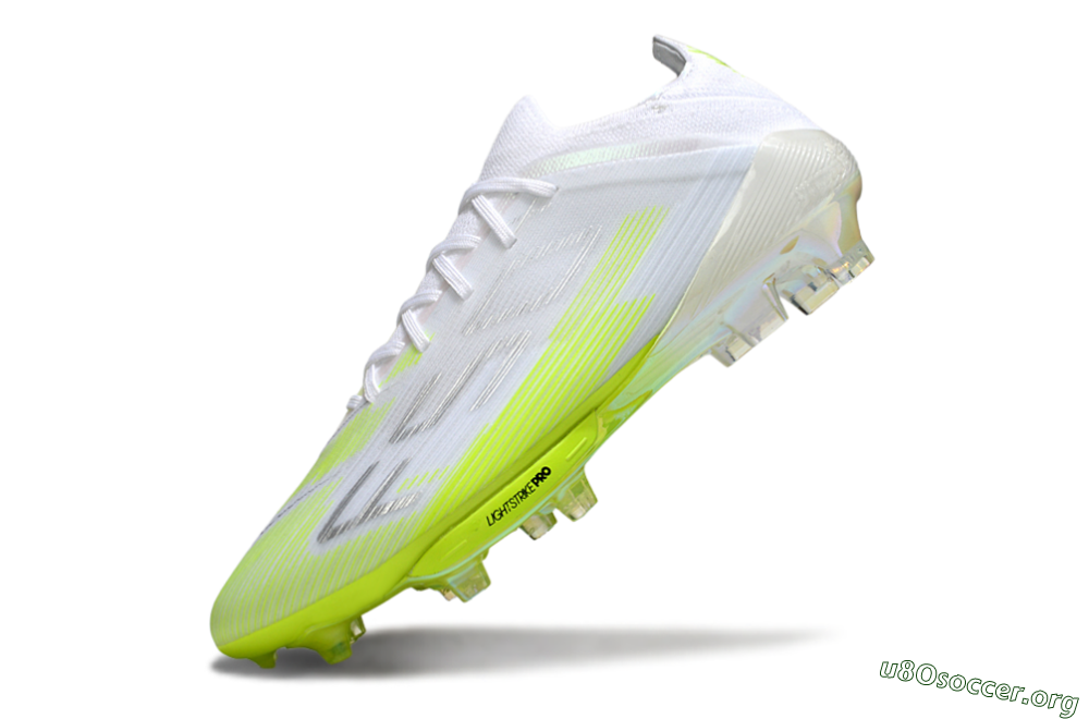 Adidas F50 Lightstrike Pro FG Football Boots - White/Lime Burst/Pure White 5