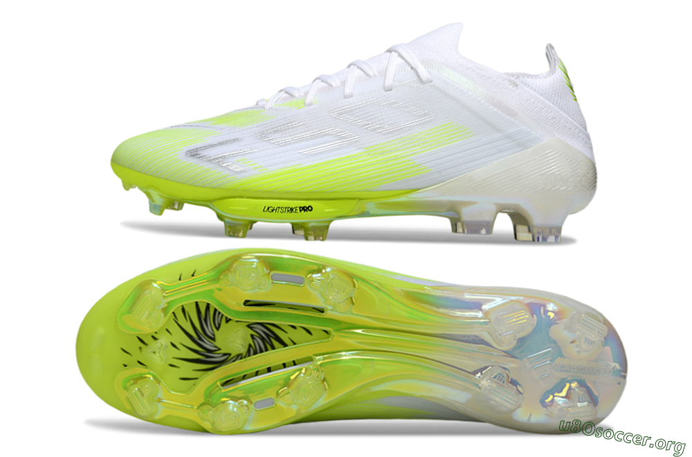 Adidas F50 Lightstrike Pro FG Football Boots - White/Lime Burst/Pure White 1