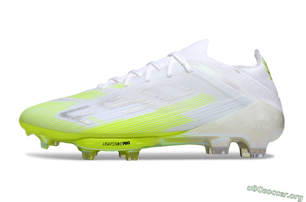 Adidas F50 Lightstrike Pro FG Football Boots - White/Lime Burst/Pure White 3