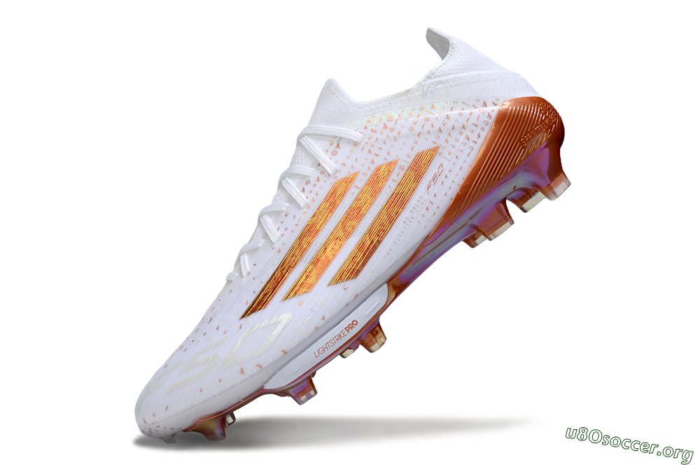 Adidas F50 Lightstrike Pro FG Football Boots - White/Soft Copper/Shimmer Gold 5