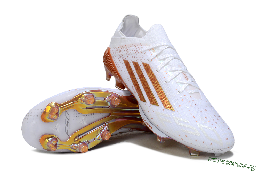 Adidas F50 Lightstrike Pro FG Football Boots - White/Soft Copper/Shimmer Gold 0
