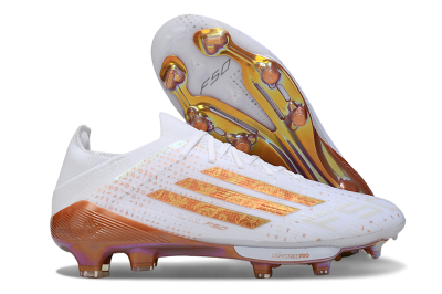 Adidas F50 Lightstrike Pro FG Football Boots - White/Soft Copper/Shimmer Gold