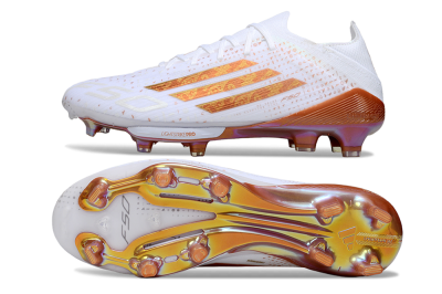Adidas F50 Lightstrike Pro FG Football Boots - White/Soft Copper/Shimmer Gold
