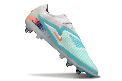 Nike Phantom 6 Low Elite SG Football Boots - White/Aqua Breeze/Pink Peach
