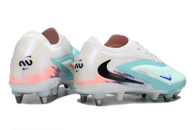 Nike Phantom 6 Low Elite SG Football Boots - White/Aqua Breeze/Pink Peach