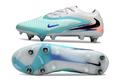 Nike Phantom 6 Low Elite SG Football Boots - White/Aqua Breeze/Pink Peach