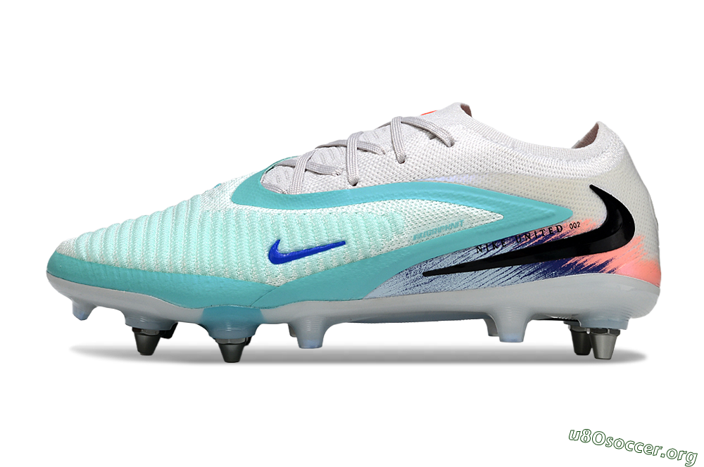 Nike Phantom 6 Low Elite SG Football Boots - White/Aqua Breeze/Pink Peach 3