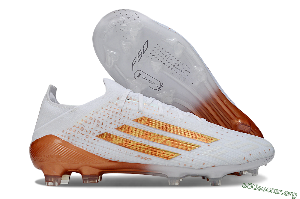 Adidas F50 Pro FG Football Boots - White/Metallic Copper/Solar Red 2