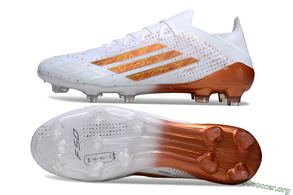 Adidas F50 Pro FG Football Boots - White/Metallic Copper/Solar Red 1
