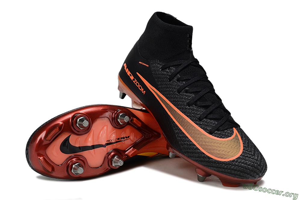 Nike Air Zoom Mercurial Superfly 10 Elite SG Football Boots - Black/Burnt Orange/Shiny Red 0