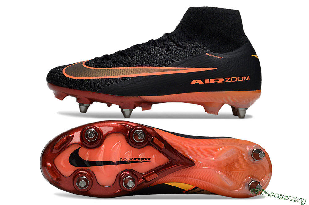 Nike Air Zoom Mercurial Superfly 10 Elite SG Football Boots - Black/Burnt Orange/Shiny Red 1