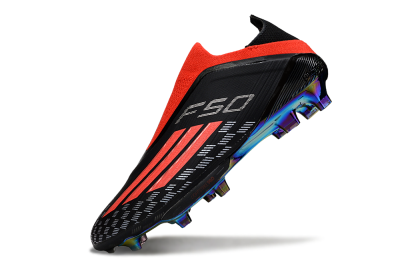 Adidas F50 Lightstrike Pro Laceless FG Football Boots - Black/Fiery Red/Rainbow Hues