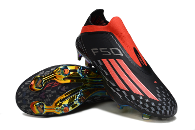 Adidas F50 Lightstrike Pro Laceless FG Football Boots - Black/Fiery Red/Rainbow Hues