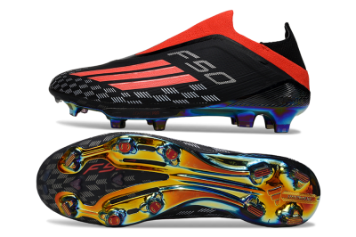 Adidas F50 Lightstrike Pro Laceless FG Football Boots - Black/Fiery Red/Rainbow Hues