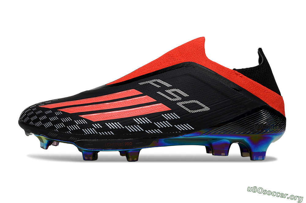 Adidas F50 Lightstrike Pro Laceless FG Football Boots - Black/Fiery Red/Rainbow Hues 3