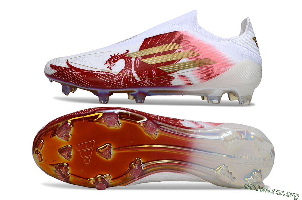 Adidas F50 Pro Laceless FG Football Boots - Red/Crimson Blaze/White Fusion 1