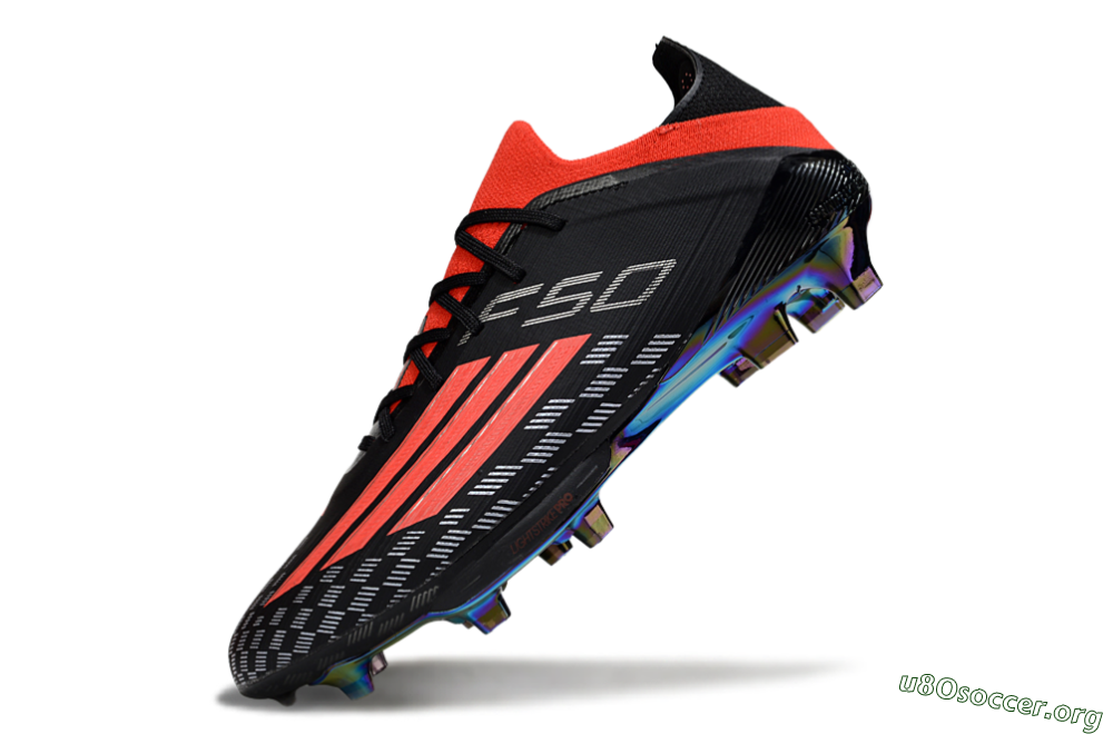 Adidas F50 Lightstrike Pro FG Football Boots - Black/Fiery Red/Neon Blue 5