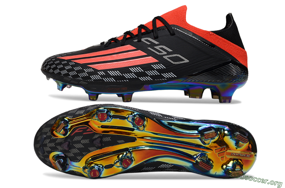 Adidas F50 Lightstrike Pro FG Football Boots - Black/Fiery Red/Neon Blue 1
