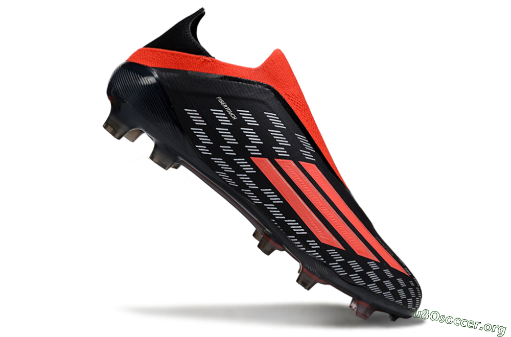 Adidas F50 Pro Laceless FG Football Boots - Black/Fiery Red/Jet Black 4