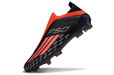 Adidas F50 Pro Laceless FG Football Boots - Black/Fiery Red/Jet Black