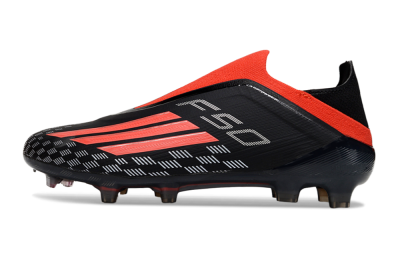 Adidas F50 Pro Laceless FG Football Boots - Black/Fiery Red/Jet Black