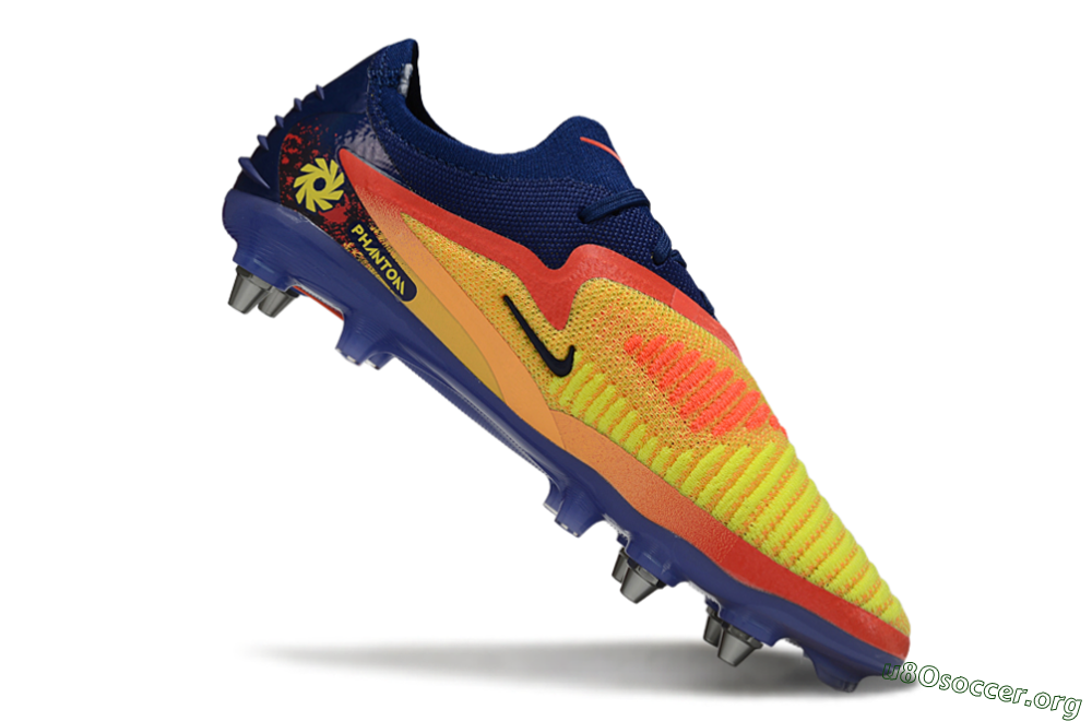 Nike Phantom 6 Low Elite SG Football Boots - Yellow/Bright Yellow/Deep Blue 4