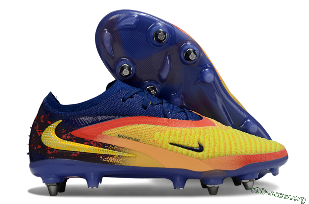 Nike Phantom 6 Low Elite SG Football Boots - Yellow/Bright Yellow/Deep Blue 2