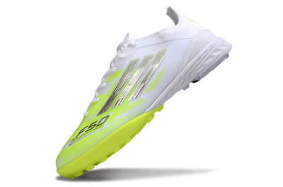 Adidas F50 Pro TF Football Shoes - White/Lime Burst/Neon Glow