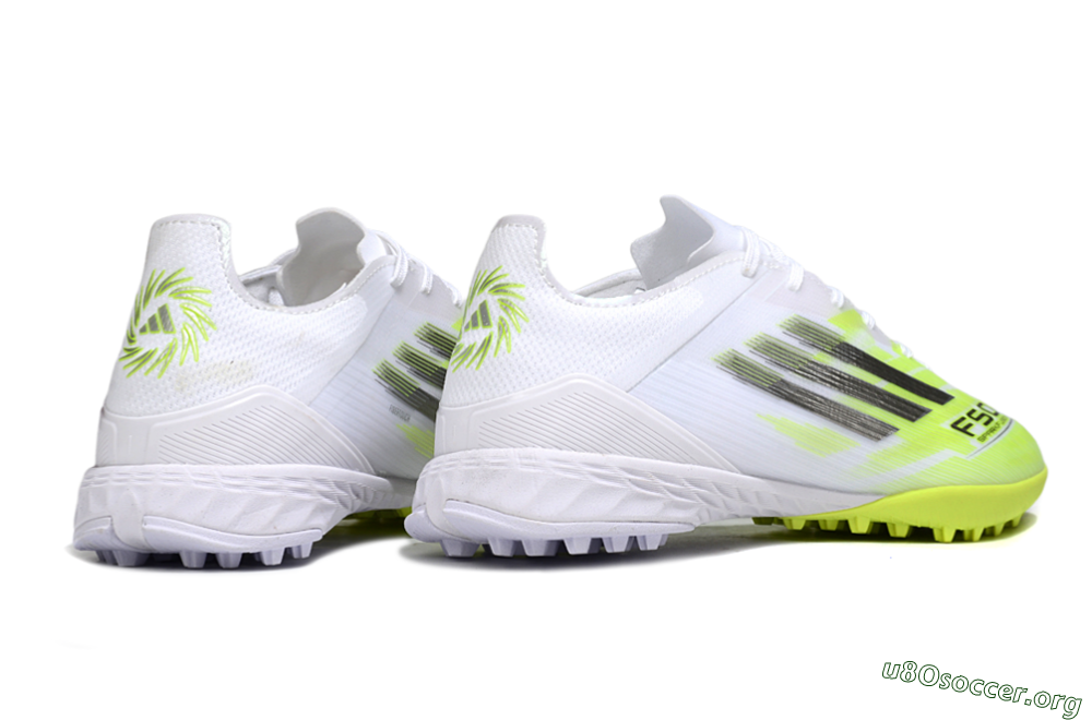 Adidas F50 Pro TF Football Shoes - White/Lime Burst/Neon Glow 6