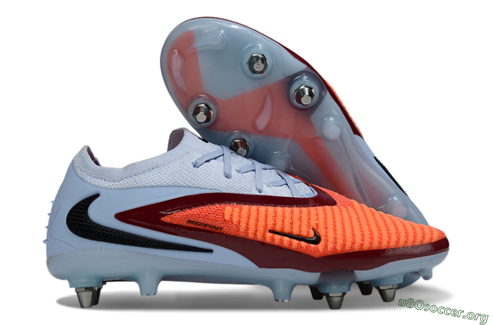 Nike Phantom 6 Low Elite SG Football Boots - Orange/Crimson Red/Sky Blue 2
