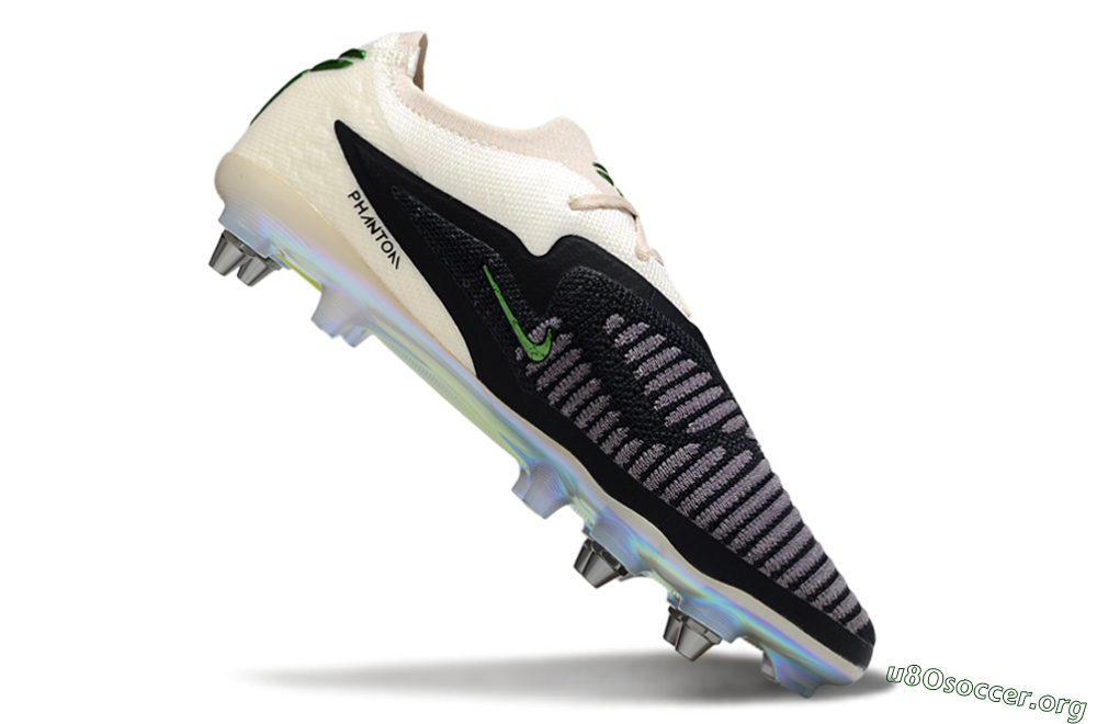 Nike Phantom 6 Low Elite SG Football Boots - Black/Lime Green/Ivory White 4