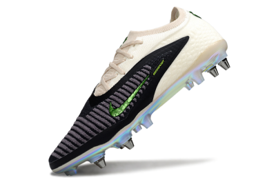 Nike Phantom 6 Low Elite SG Football Boots - Black/Lime Green/Ivory White