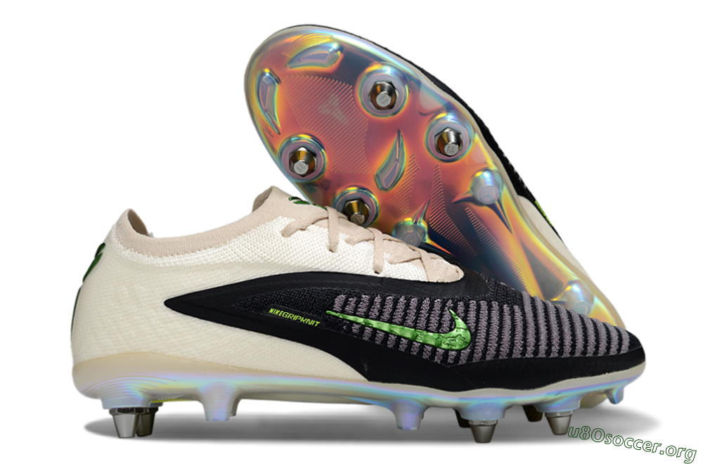 Nike Phantom 6 Low Elite SG Football Boots - Black/Lime Green/Ivory White 2