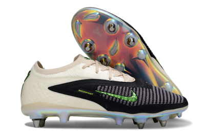 Nike Phantom 6 Low Elite SG Football Boots - Black/Lime Green/Ivory White