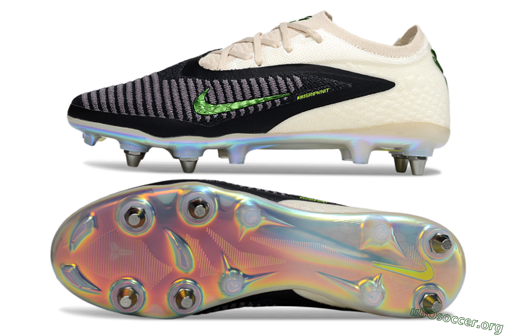 Nike Phantom 6 Low Elite SG Football Boots - Black/Lime Green/Ivory White 1