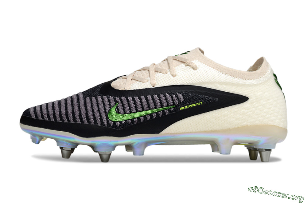 Nike Phantom 6 Low Elite SG Football Boots - Black/Lime Green/Ivory White 3