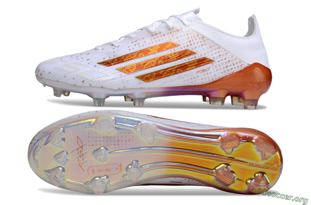 Adidas F50 Pro FG Football Boots - White/Shimmering Orange/Metallic Rose 1