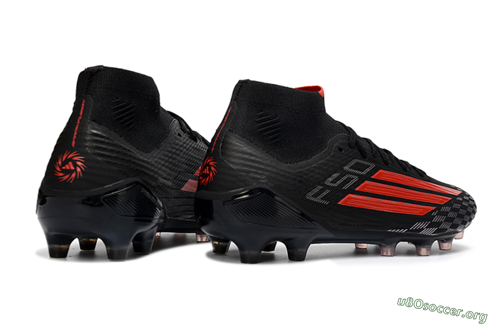 Adidas F50 Pro Mid FG Football Boots - Black/Fiery Red/Jet Black 6