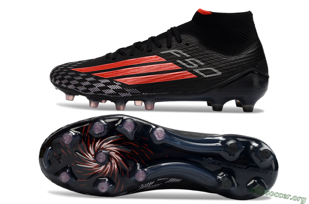 Adidas F50 Pro Mid FG Football Boots - Black/Fiery Red/Jet Black 1