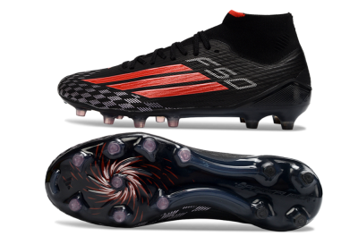 Adidas F50 Pro Mid FG Football Boots - Black/Fiery Red/Jet Black