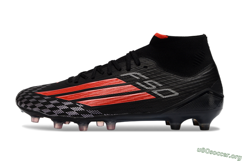 Adidas F50 Pro Mid FG Football Boots - Black/Fiery Red/Jet Black 3