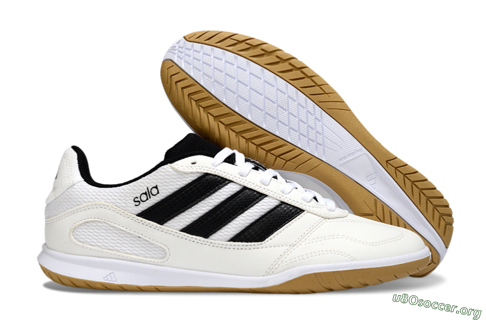 Adidas Top Sala IC Football Shoes - White/Classic Black/Golden Tan 2