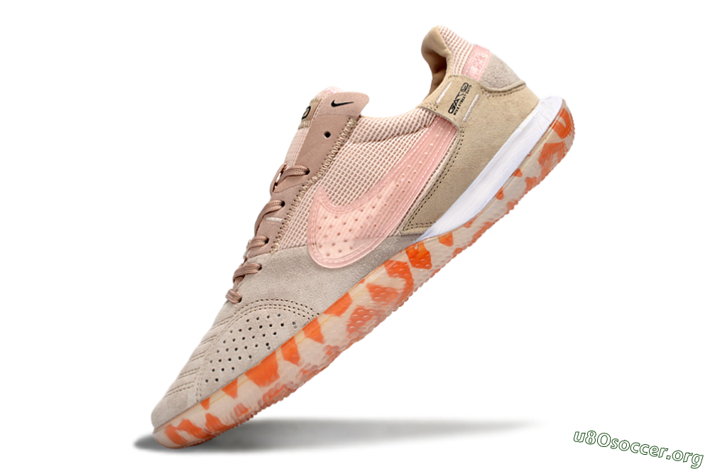 Nike Street Gato IC Football Shoes - Beige/Peachy Tone/Coral Accents 5