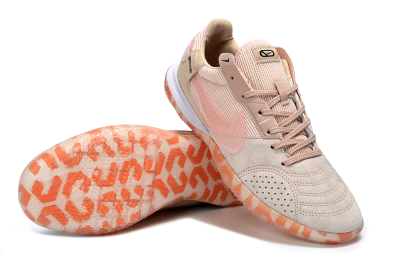 Nike Street Gato IC Football Shoes - Beige/Peachy Tone/Coral Accents